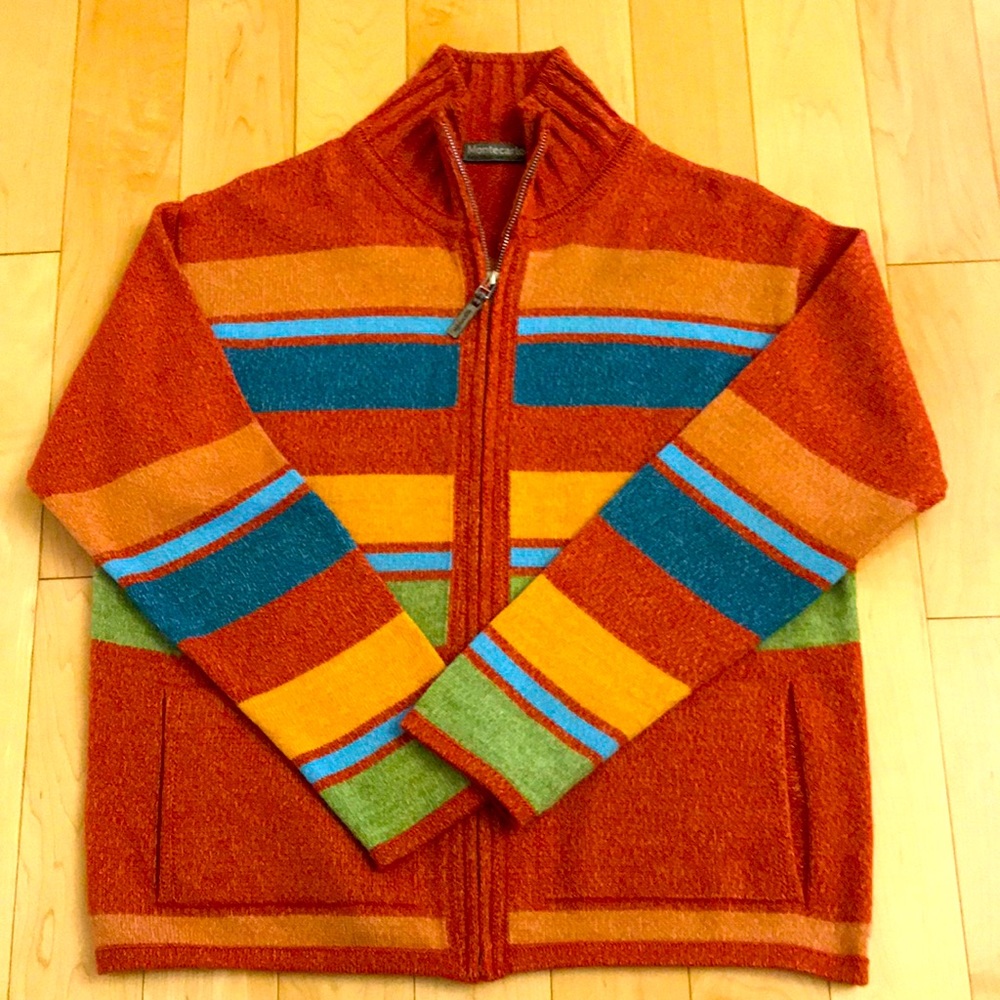 Monte Carlo Wool Full Zip Jacket Made in Italy Sz M Unisex. Exc!